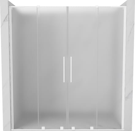 Mexen Velar L Duo schuifbare douchedeuren 200 , gestructureerd, wit - 871-200-003-32-20
