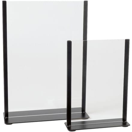 Kaarthouder Europel metaal met acryl bord A5 zwart