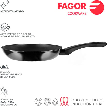 Pan FAGOR Indutherm Zwart Geëmailleerd Staal (Ø 26 cm)
