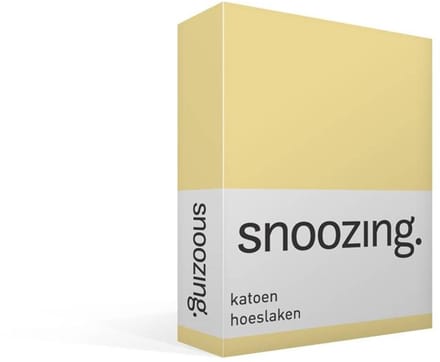 Snoozing - Katoen - Hoeslaken - Eenpersoons - 90x210 cm - Geel