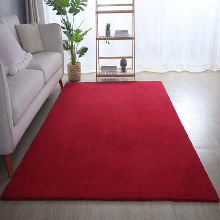 Flycarpets Alberta Laagpolig Fluffy Vloerkleed - Rood - 240x340 cm