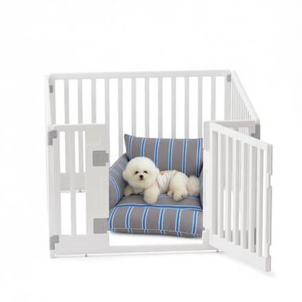 Opvouwbaar Welpenloophok Hondenloophok met Deur, 89 x 89 cm, Wit
