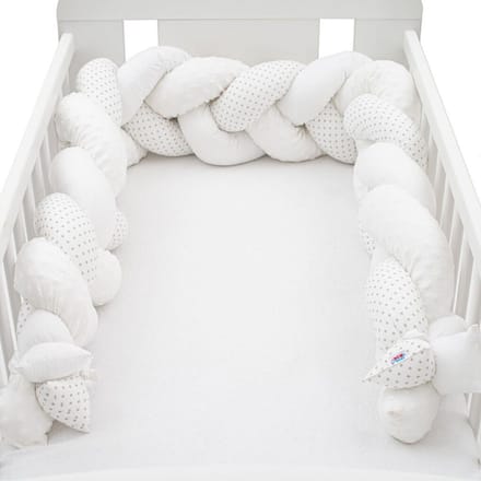 New Baby gevlochten bedomrander 210cm Minka Dot - Wiegomranding