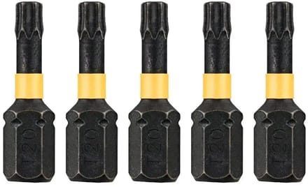 DeWALT T20 25mm Impact Torsion schroefbits (5 stuks) - Extreme - DT7381T