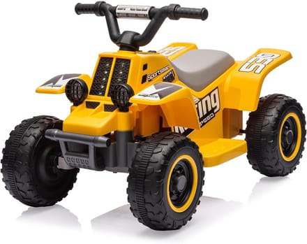 Danky Quad - Elektrisch Kinderquad 6V - Geel - LED & Muziek - 1.8 km/u - Startknop - Vanaf 3j