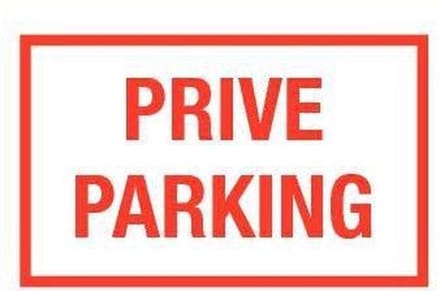 Prive parking bord - kunststof 400 x 250 mm