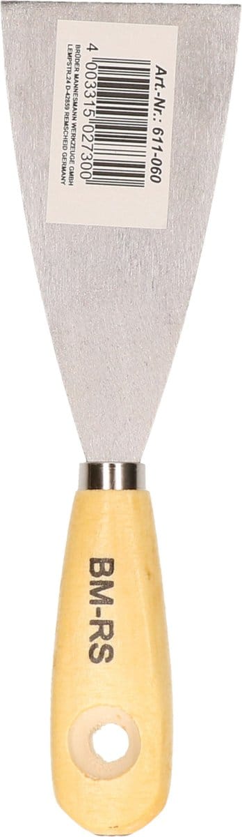 Bruder Mannesmann Plamuurmes - werkbreedte 60 mm - conisch geslepen staal - houten greep