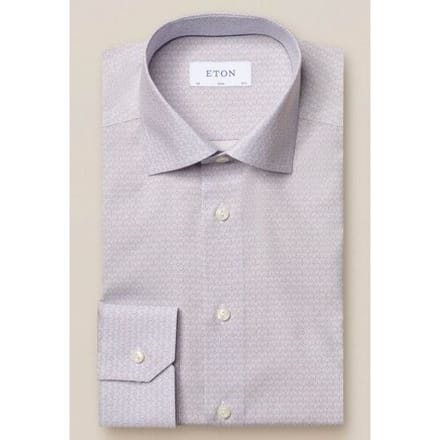 Eton Overhemd Art Deco Contrast Poplin Blauw / male