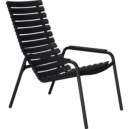 HOUE ReCLIPS Lounge Chair - zwart - met aluminium armleuningen