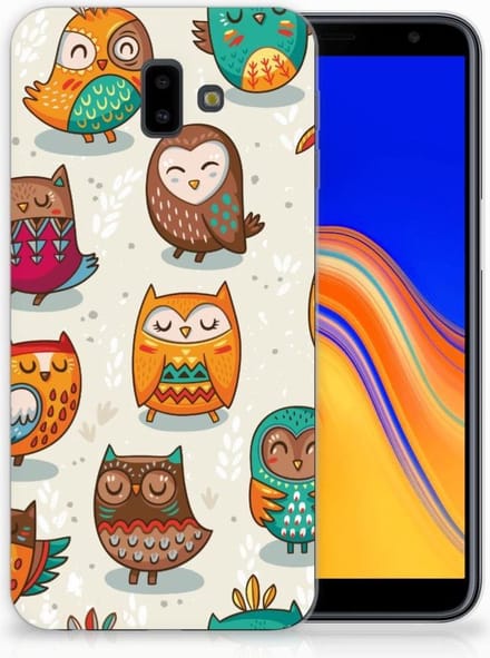 Samsung Galaxy J6 Plus (2018) TPU Hoesje Vrolijke Uilen