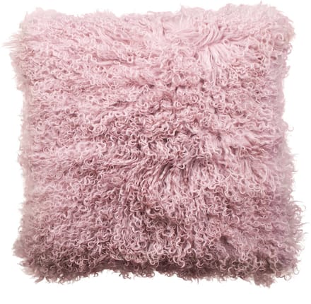 Van Buren - Tibetaans schapenvacht kussen - Roze 45x45cm - 100% echt schapenvacht