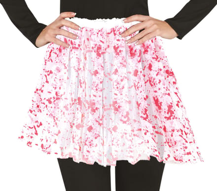 Fiestas Guirca - Dames tutu bloed wit/ rood - 40 cm - Carnavalskleding - Carnaval - carnavalskleding 2027 - Carnaval kostuum