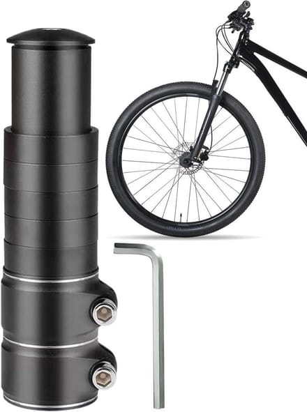 Fiets Stuurverhoger - Verstelbare Adapter - Comfortabel Fietsen - Verstelbare Hoogte - 28.6 mm Diameter - Zwart