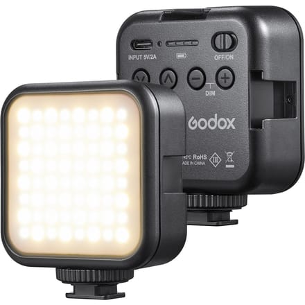 Godox LITEMONS LED6Bi Tweekleurige temperatuur-LED-videolamp Oplaadbaar mini-invullicht zwart