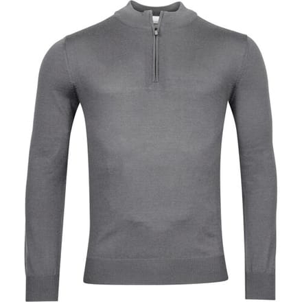 Thomas Maine Trui Merino Half Zip Single Knit Grijs / male