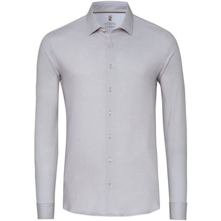 Desoto Overhemd Casual Kent Twill Pattern Mélange Beige / male