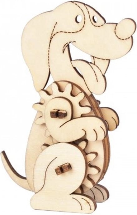 Bouwpakket 3D Houten Puzzel Hond Mechanisch