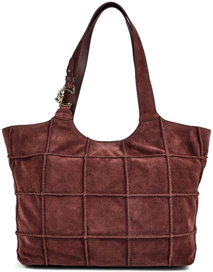 COCCINELLE Leren schoudertas C-Easy Check E Shoulder Bag Berry / Berry donkerpaars