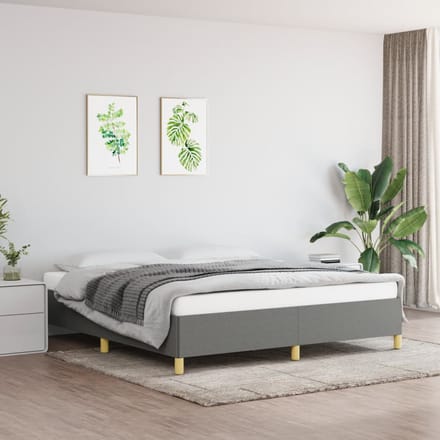 vidaXL - Boxspring - bed - stof - donkergrijs - 160x200 - cm