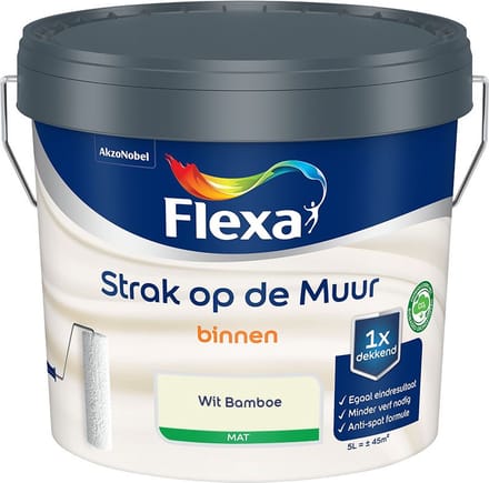 Flexa - Strak Op De Muur Binnen Mat - Wit Bamboe - Mengverf - 5 L