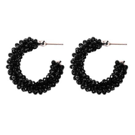 Lajetti - Beads Oorbel Zwart - Oorhangers met Glaskralen