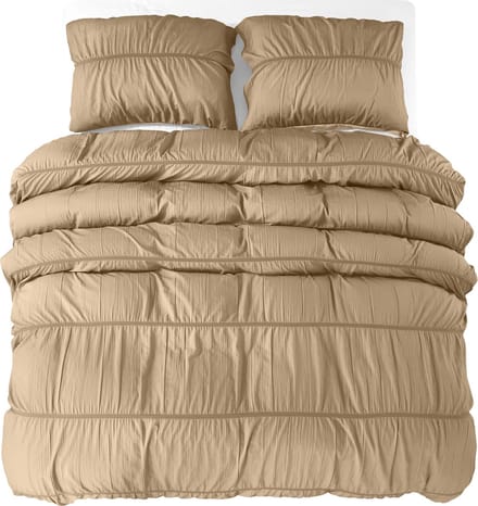Zensation Calais Dekbedovertrek - 140x200/220 + 1 kussensloop 60x70 - Taupe - Eenpersoons