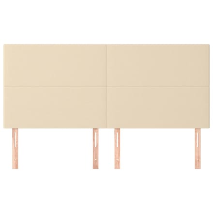 vidaXL - Hoofdbord - crème - 160x5x118/128 - cm - stof