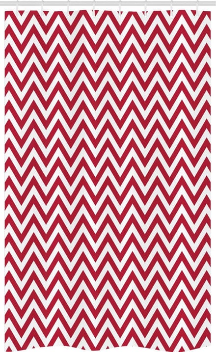 ABAKUHAUS douchegordijn Chevron – 120x180 cm – Polyester, donker koraal