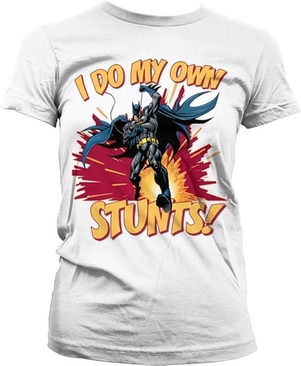 Batman I Do My Own Stunts Girly Tee dames-T-shirt White
