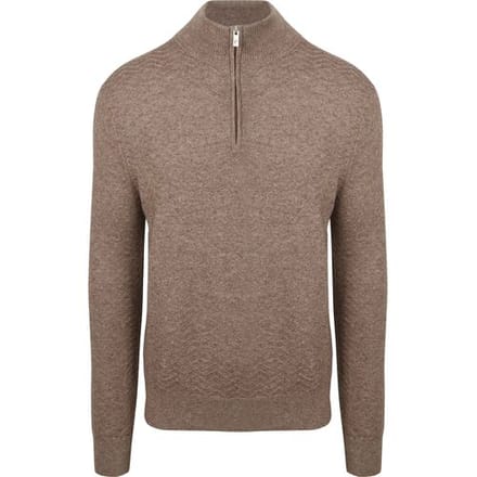 R2 Pullover Halfzip Weave Structure Taupe - Maat L - Heren - Quarter zip