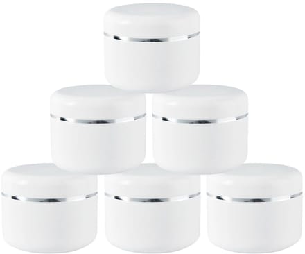 JHUBERS- Cosmetic Jar 250ml - Set van 6 - Luxe Container - Dome Lid - Herbruikbaar - Makkelijk schoon te maken