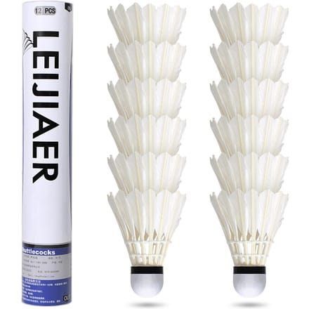Pluimballen voor Badminton Buiten 12-Pack Beginners Training Badminton Pluimballen wit