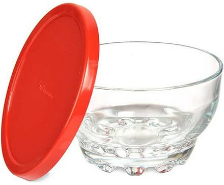 Kommenset Karaman Rood Transparant Glas Polyethyleen Ø 10,5 cm 275 ml (8 Stuks)
