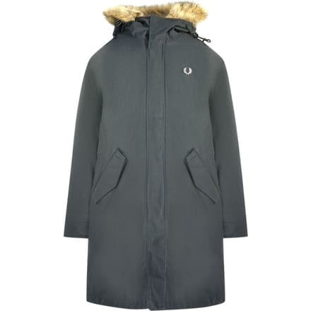 Fred Perry Zwarte Parka Met Capuchon