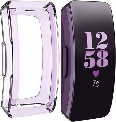 KELERINO. Screen Cover geschikt Voor Fitbit Inspire - Verhard Plastic - Lila