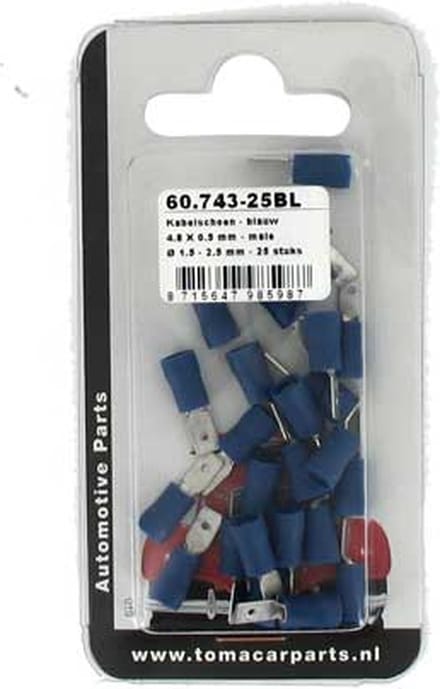 Kabelschoen 4.8 x0.5mm 25 stuks blister