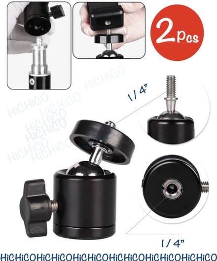 Mini Balhoofd voor Statieven - 1/4 inch schroef – Statiefkop 2Pcs
