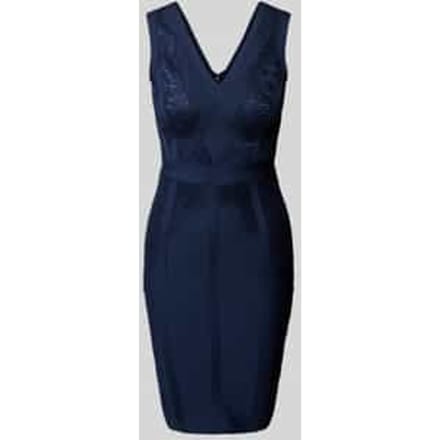 Knielange cocktailjurk met V-hals