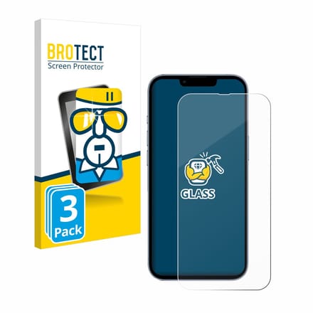 BROTECT - Glas Screenprotector voor Apple iPhone 13 Pro - Gehard Beschermglas 9H 3 Stuks
