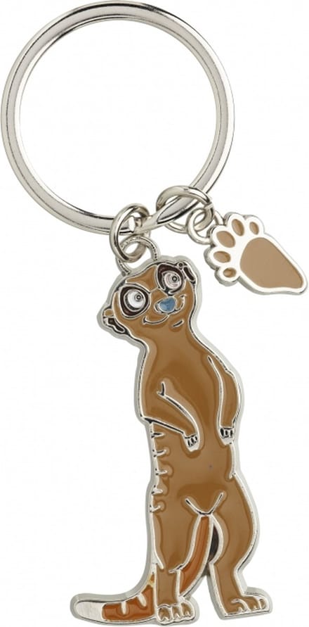 Nature Planet Sleutelhanger stokstaartje - metaal - 5 cm - cadeau artikelen