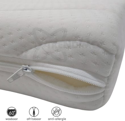 Topper - Topdek matrashoes matrastijk 90x200 met rits 6 - 9cm kern