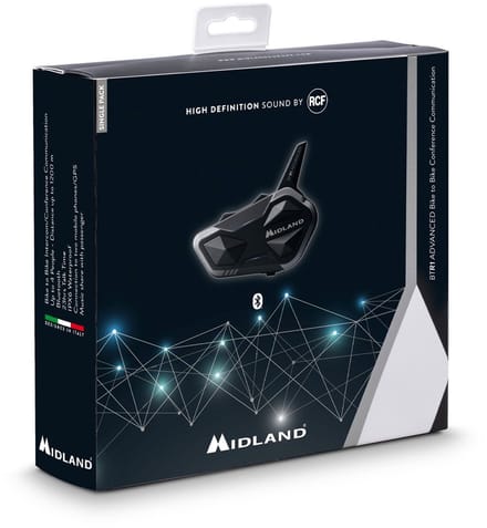 Midland BTR1 Advanced Single Bluetooth Communicatiesysteem - Maat - Bluetooth Intercom
