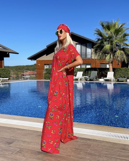 Bohemian Kaftan Dress/Set/Haarband met Pailetten/SIRMAZA