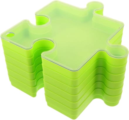 Puzzel Opbergdozen - Stapelbare Bakken - Puzzels Sorteren - Stofbestendige Hoes - 6 Stuks - Groen