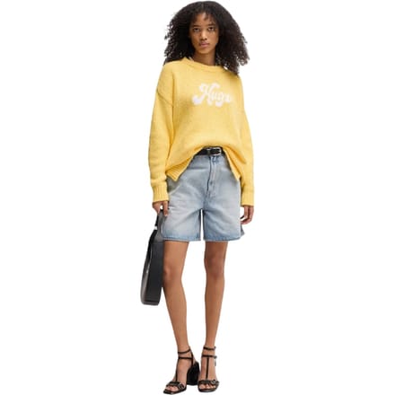 Hugo Dames/Dames Sareedi Oversized Sweatshirt met Belettering (Geel)