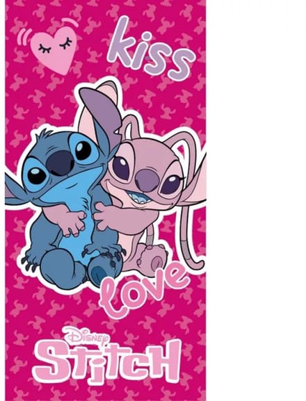 Lilo en Stitch strandlaken Kiss Love sneldrogend 70 x 140 cm - polyester