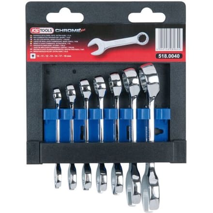 KS Tools 518.0040 5180040 Ring-steeksleutelset Sleutelbreedte (metrisch) 10 - 19 mm