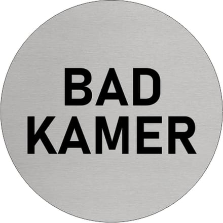 CombiCraft Aluminium deurbordje 'Badkamer' Ø75 mm met 3M-tape