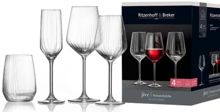 Ritzenhoff & Breker - Wittewijnglazen 'Jive' - 370 ml - set 4 stuks