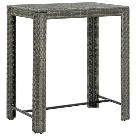 vidaXL - Tuinbartafel - 100x60,5x110,5 - cm - poly - rattan - grijs